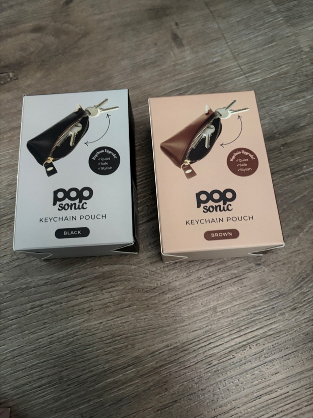 pop sonic Brown Keychain Pouch – Compact Card & Key Holder